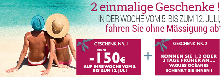 Unsere angebote Vagues Océanes schenkt Ihnen 3 Tage Urlaub